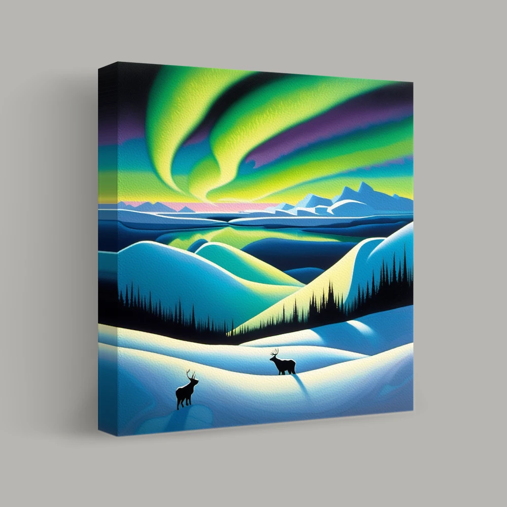 Aurora Over the Silent Peaks — canvas
