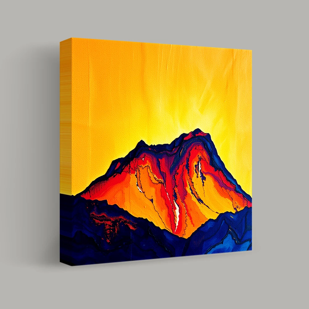 Radiant Peaks Aflame — canvas