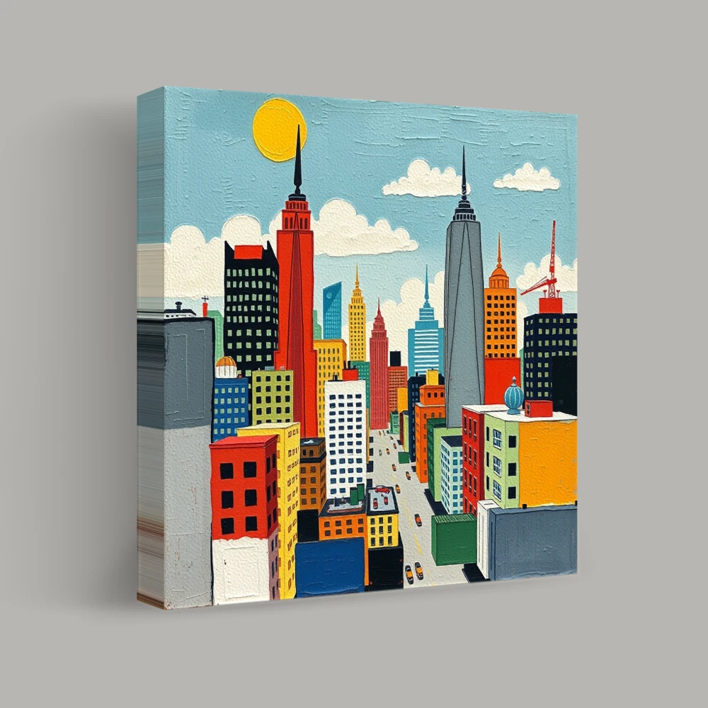 Kaleidoscope Skyline — canvas