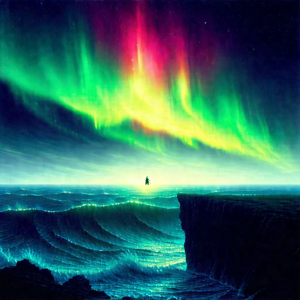 Aurora Over the Infinite Sea