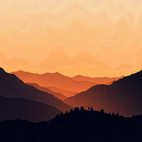 Twilight Over Mountain Ridges