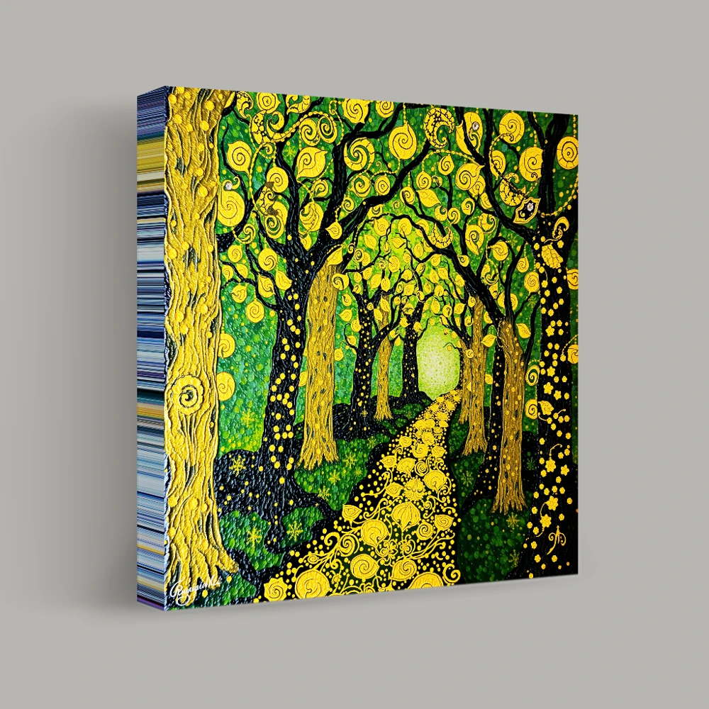 Enchanted Pathway of Swirling Gold — canvas