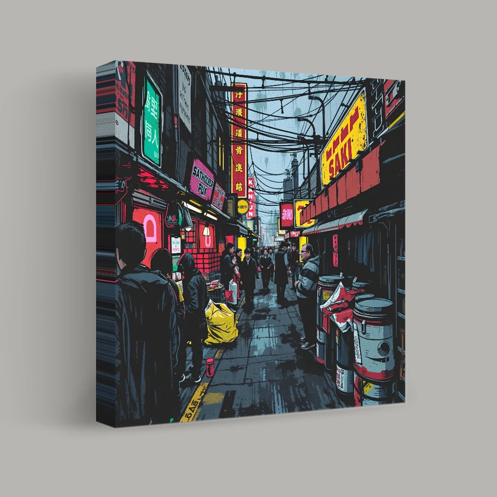 Neon Alleyways — canvas
