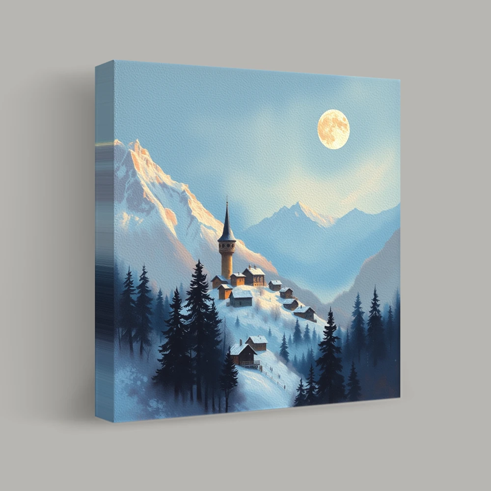 Enchantment of the Alpine Village — canvas