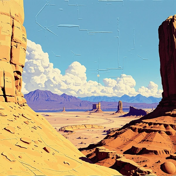 Desert Sculptures Under Azure Skies