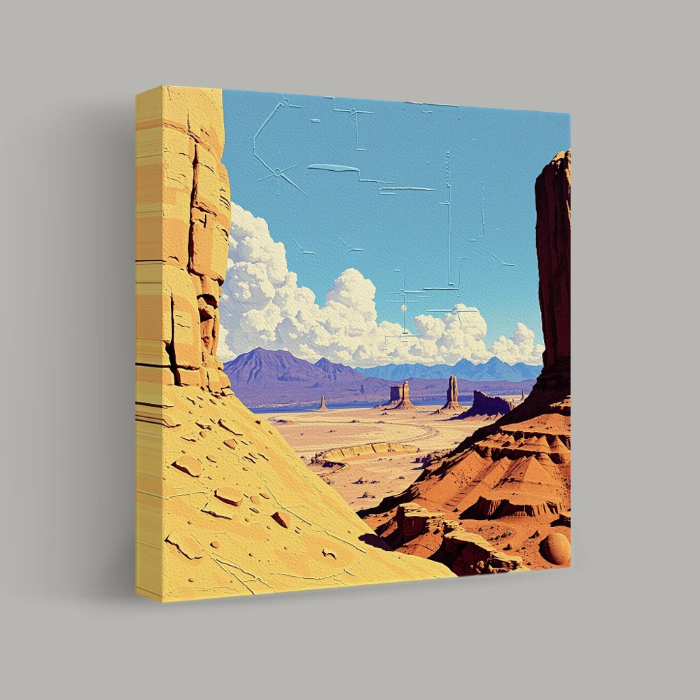 Desert Sculptures Under Azure Skies — canvas