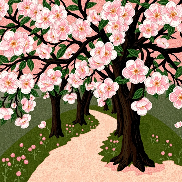 Blossoms Along the Pathway