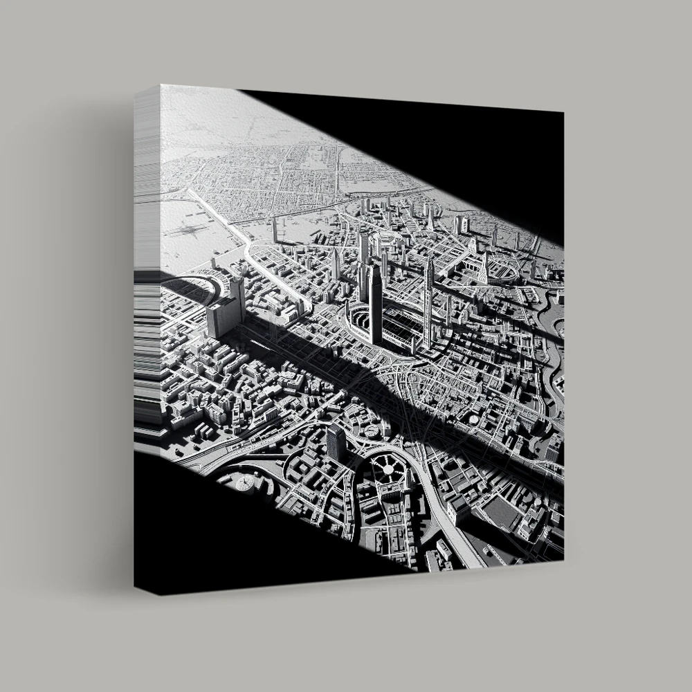 Geometric Urban Veins — canvas