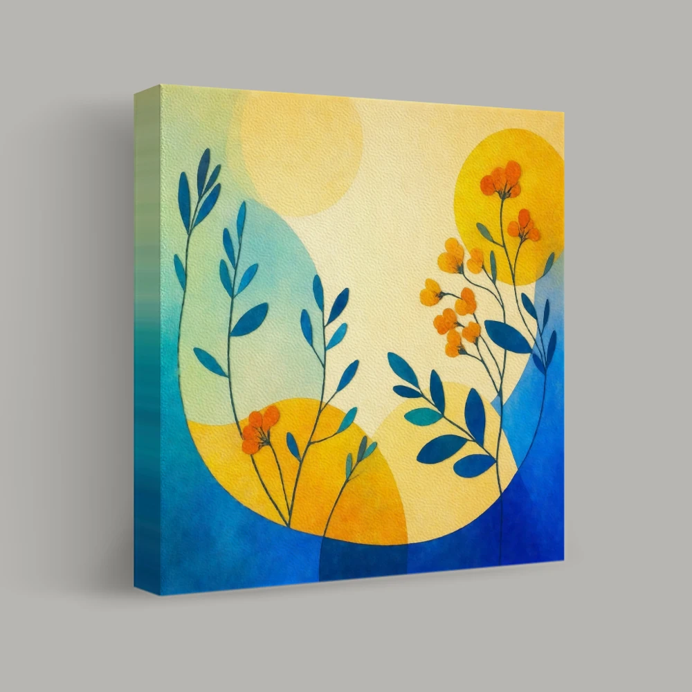 Blossoms Under Sunlit Circles — canvas