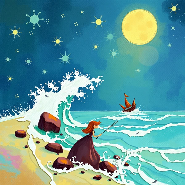 Moonlit Adventure at Sea