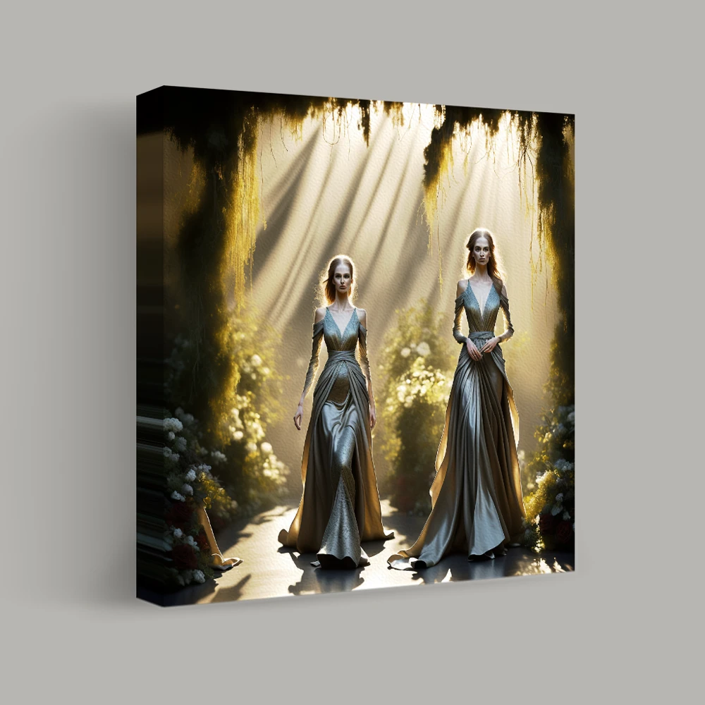 Elegance in Sunlit Silhouettes — canvas