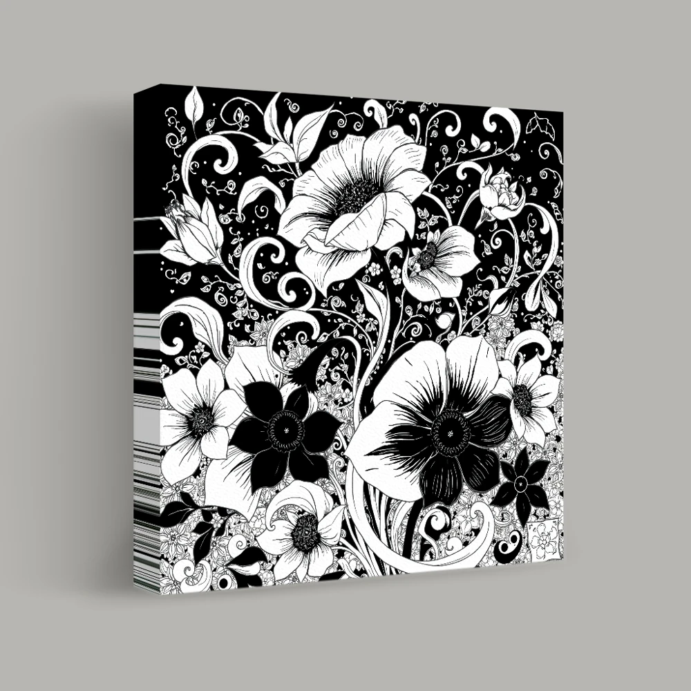 Monochrome Bloom — canvas