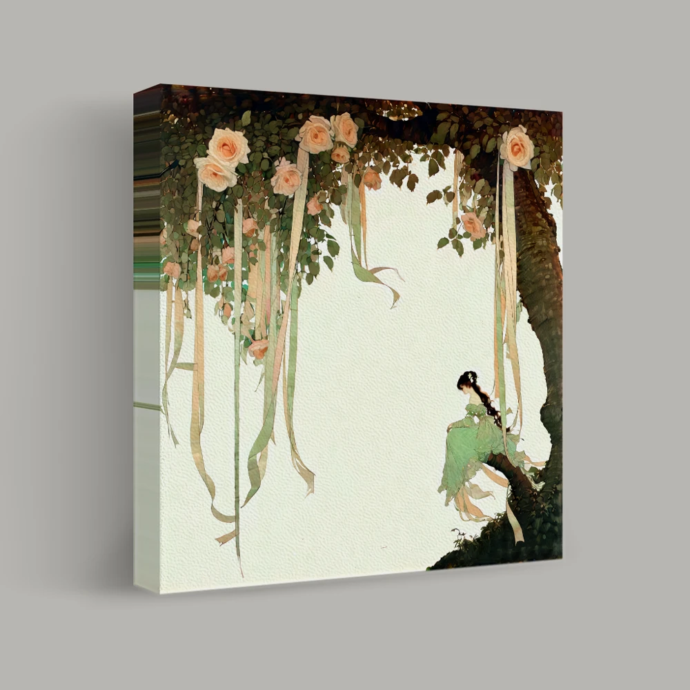 Solitude Beneath Blossoming Branches — canvas