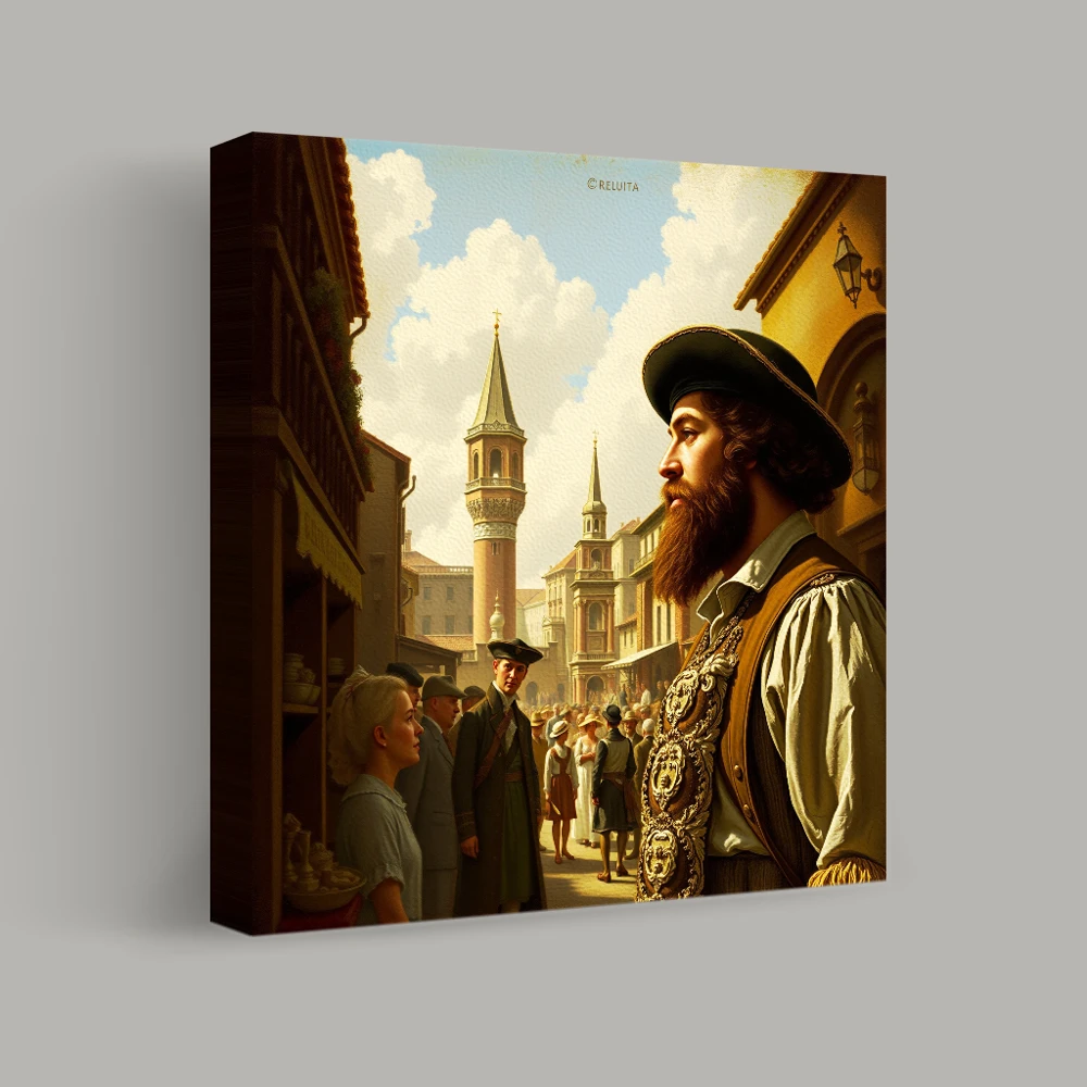 Marketplace Reflections in Renaissance — canvas
