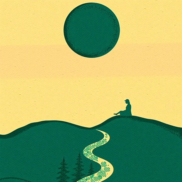 Solitude on a Verdant Hill