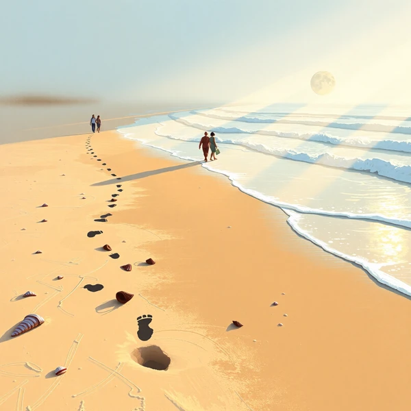 Footprints on Sunny Beach