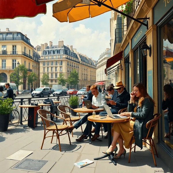 Café Conversations on a Sunny Day