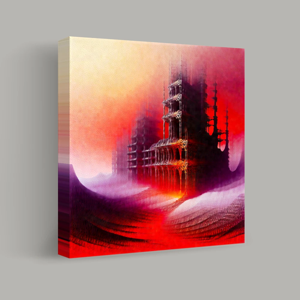 Towers of the Crimson Dusk — canvas