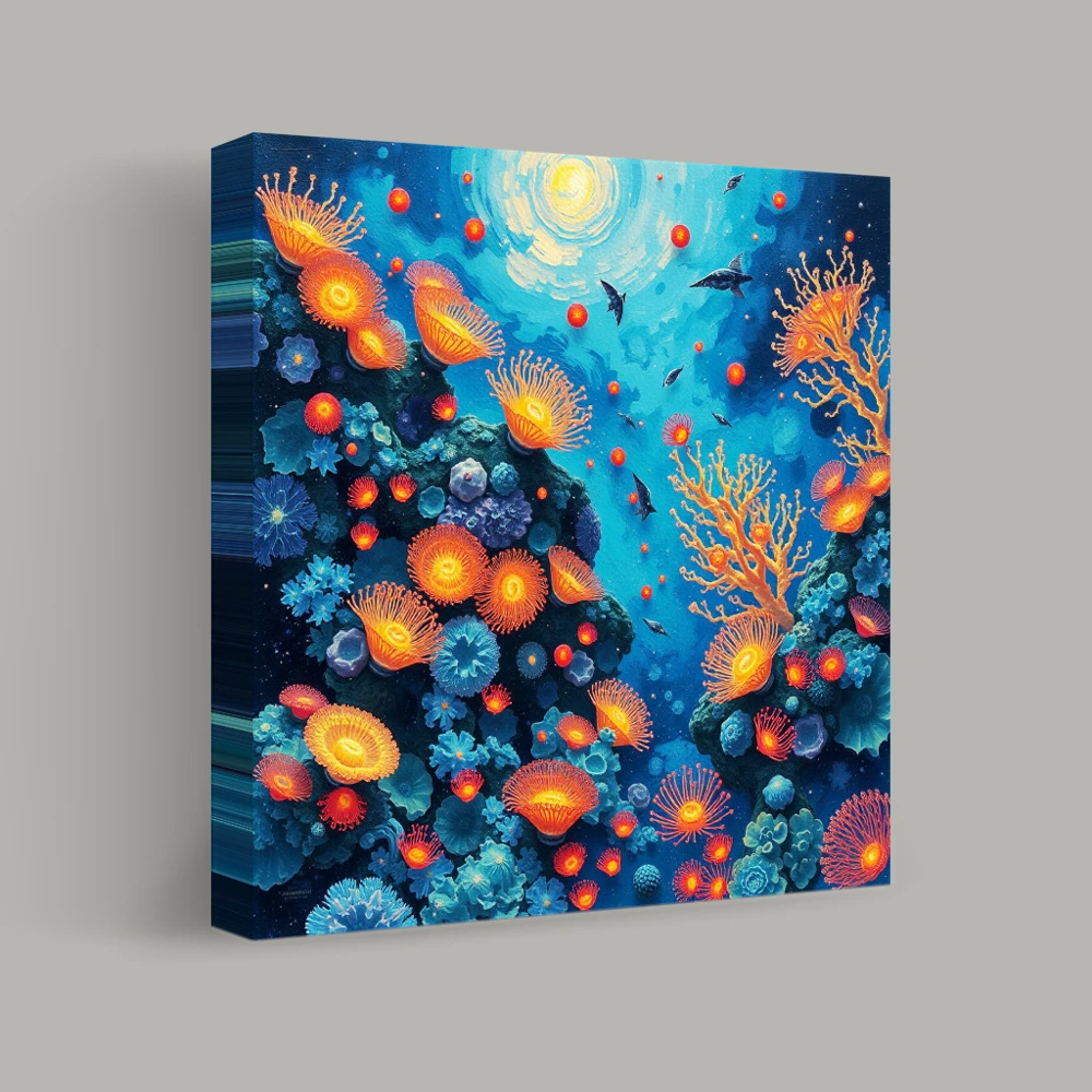 Ocean's Luminous Tapestry — canvas