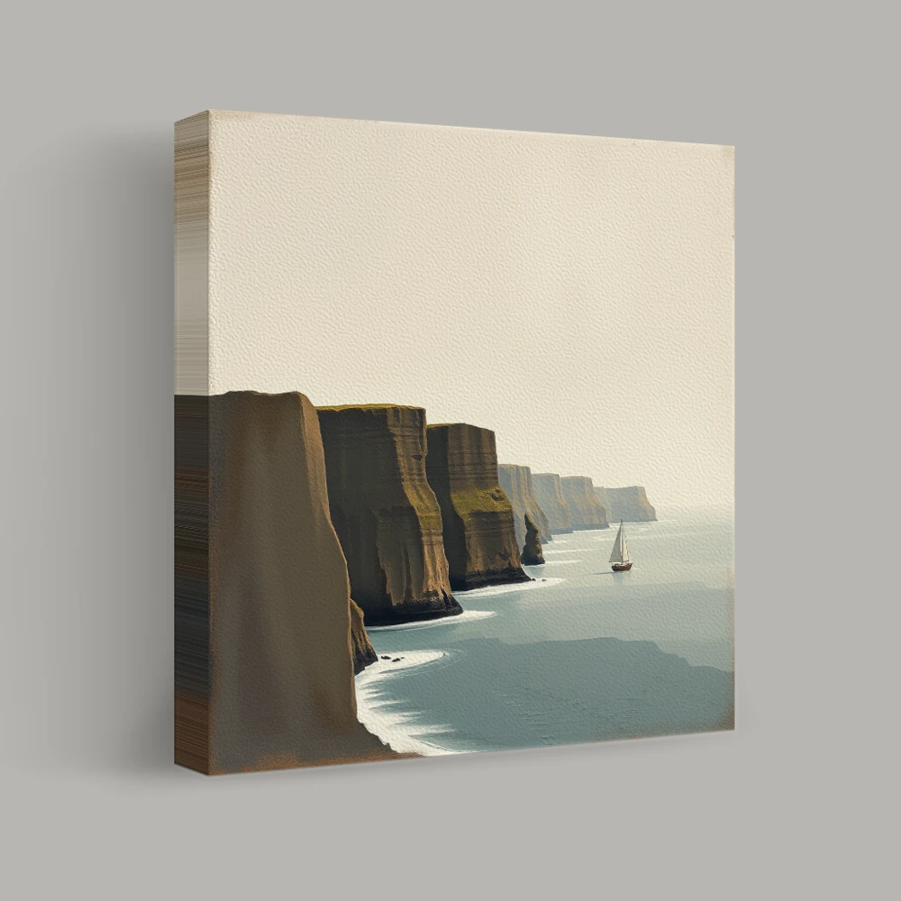 Sailing Beneath Timeless Cliffs — canvas