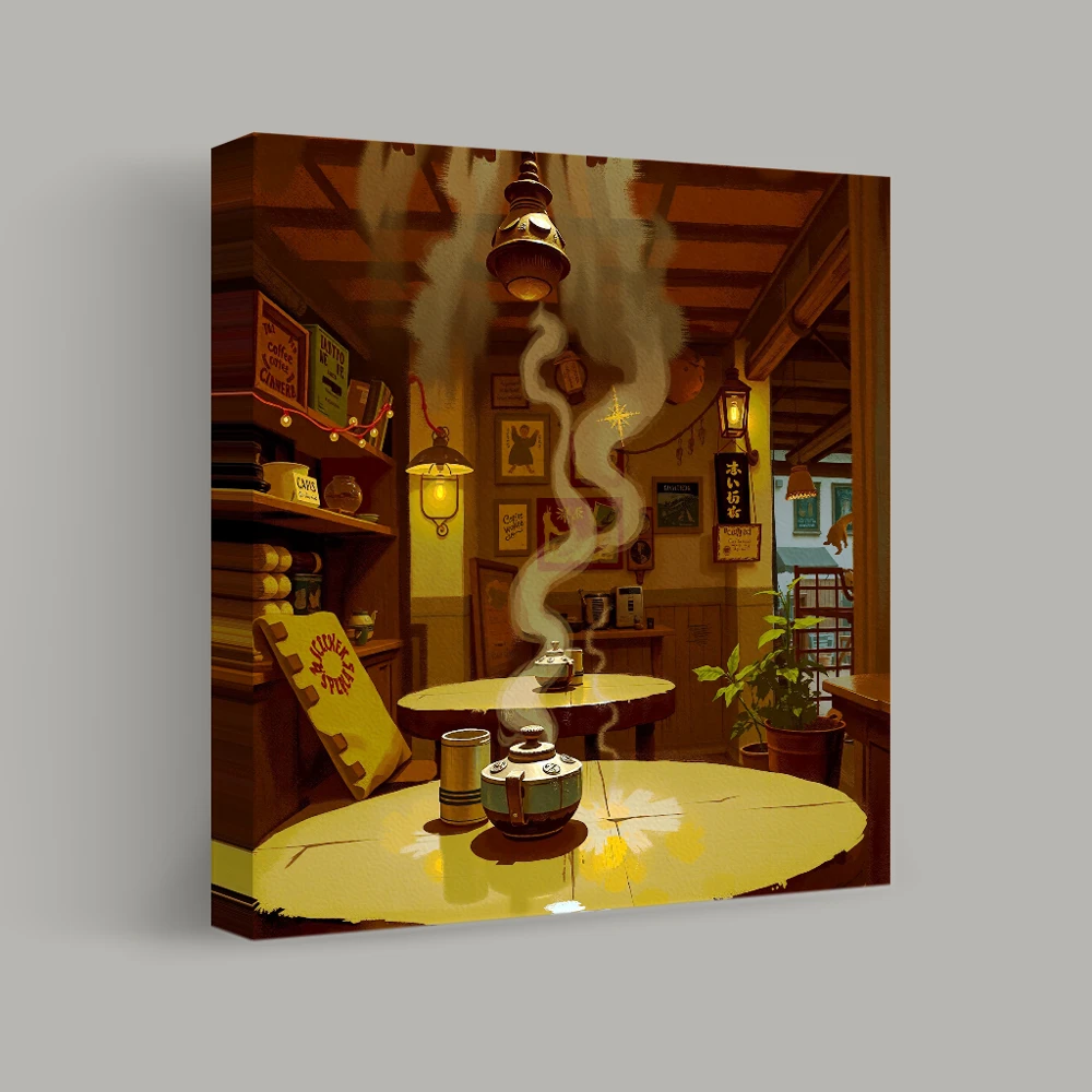 Calidez de un Café Escondido — canvas