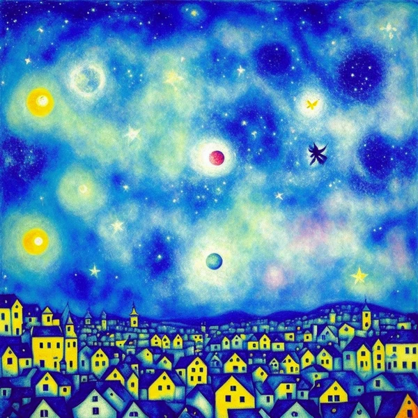 Starlit Whimsy Over the Town