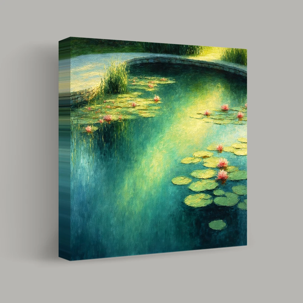 Reflections on a Tranquil Pond — canvas