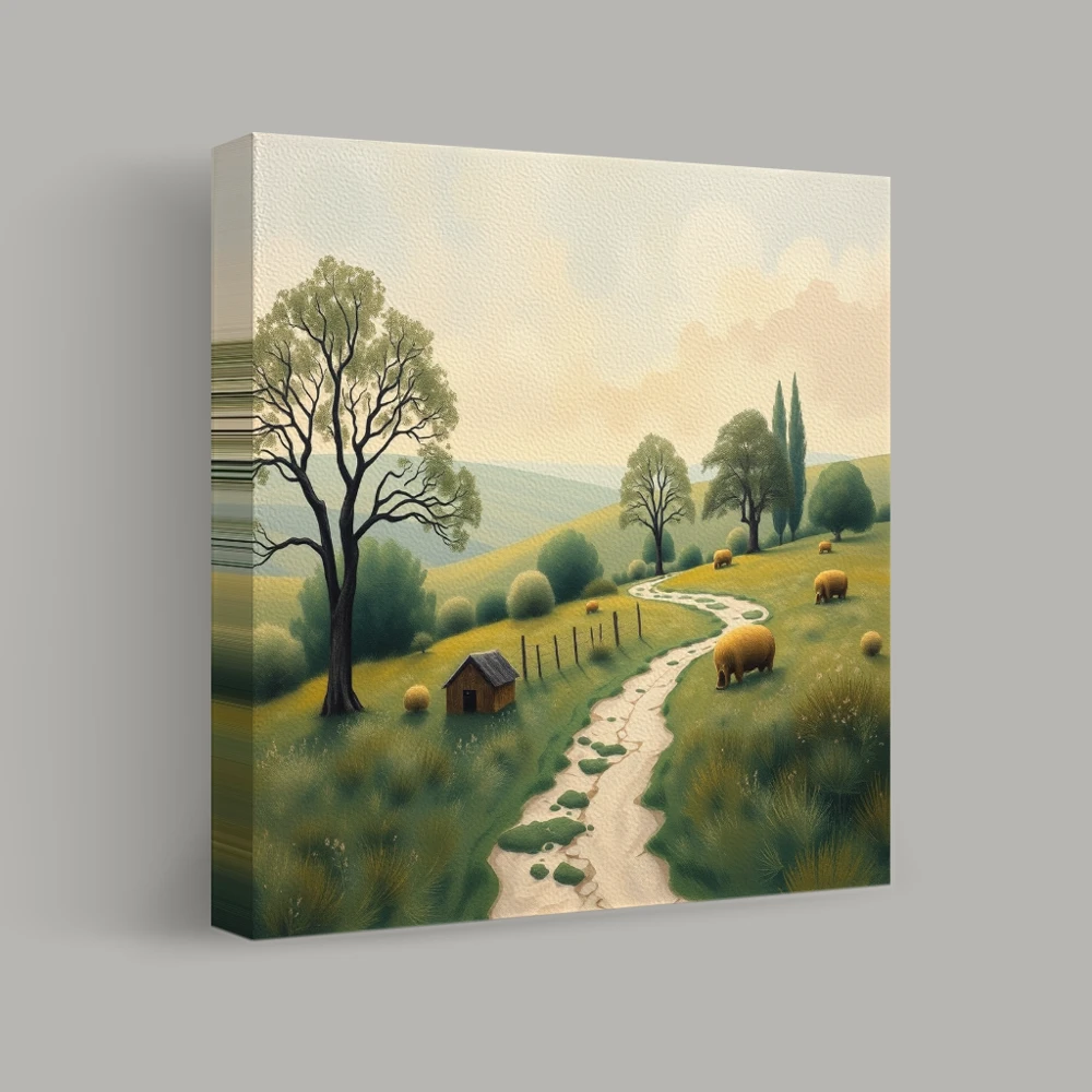 Pathway Through Pastoral Serenity — canvas