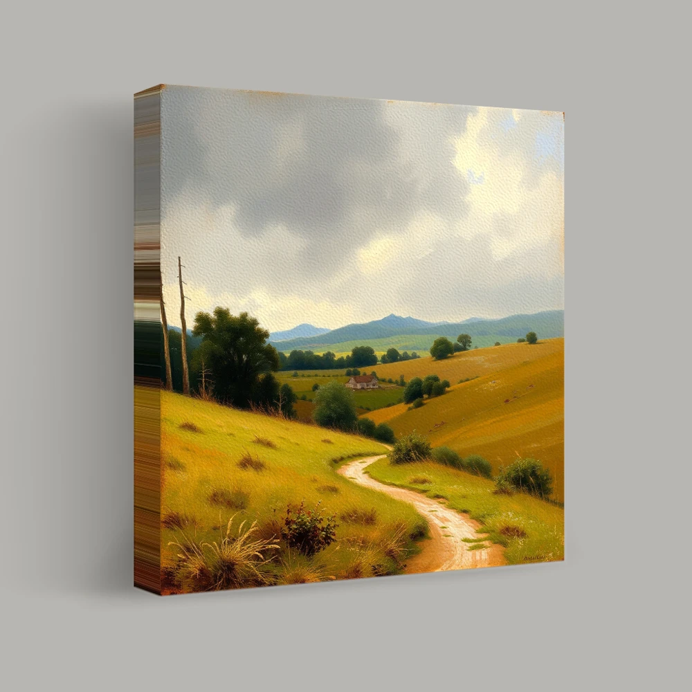 Journey Through Rolling Fields — canvas