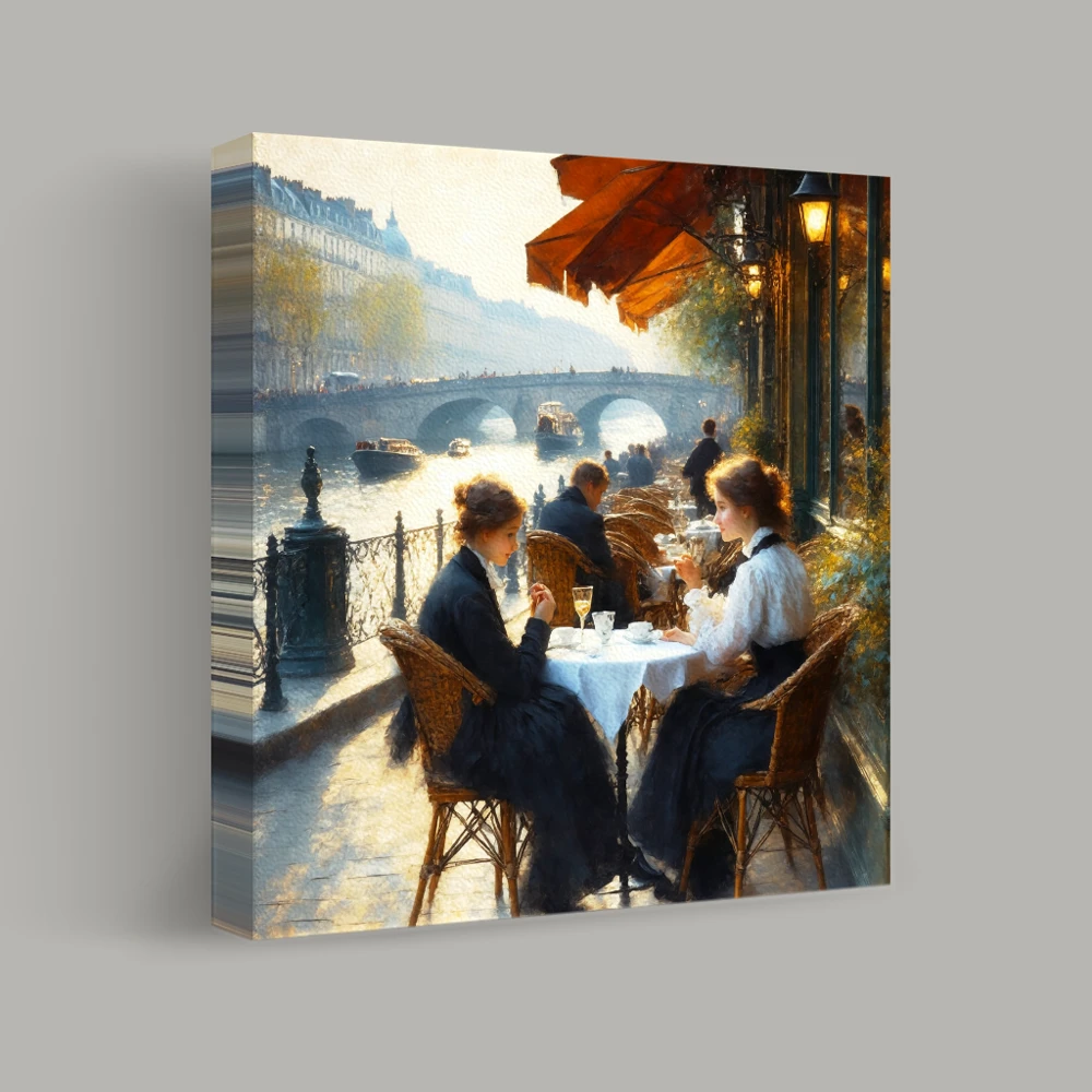 Conversations by the Seine — canvas