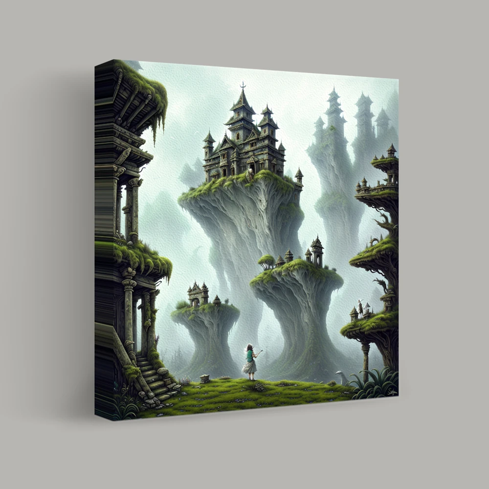 Floating Kingdoms of the Misty Realm — canvas