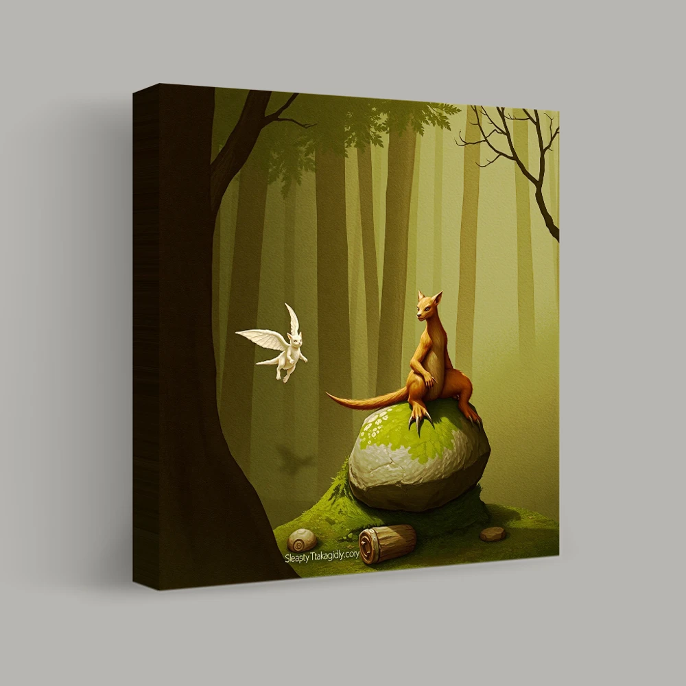 The Woodland Encounter — canvas