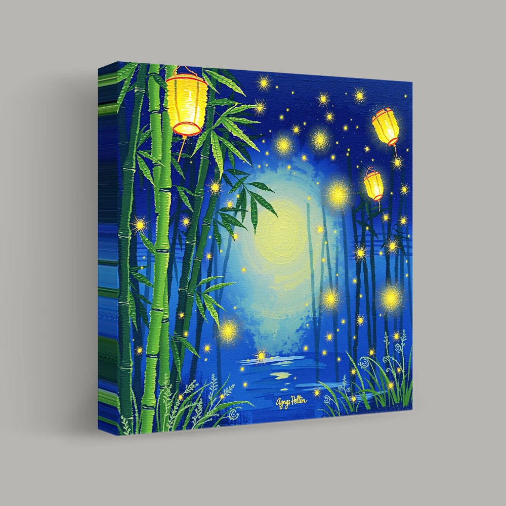 Lanterns in the Bamboo Grove — canvas