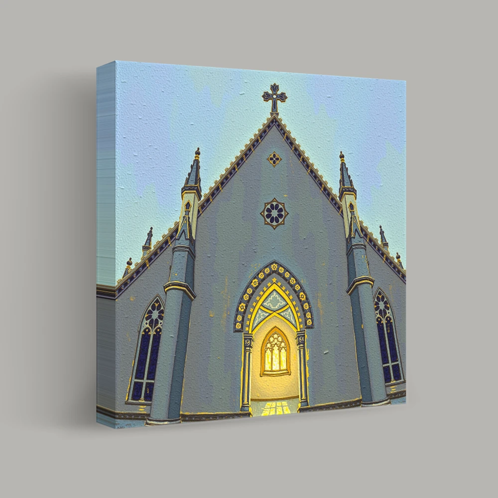 Gothic Arches Illuminated — canvas