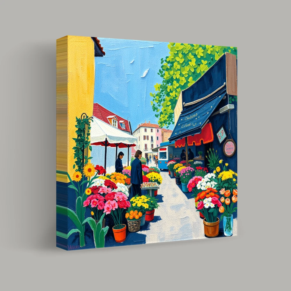 Stroll Through the Flower Market — canvas