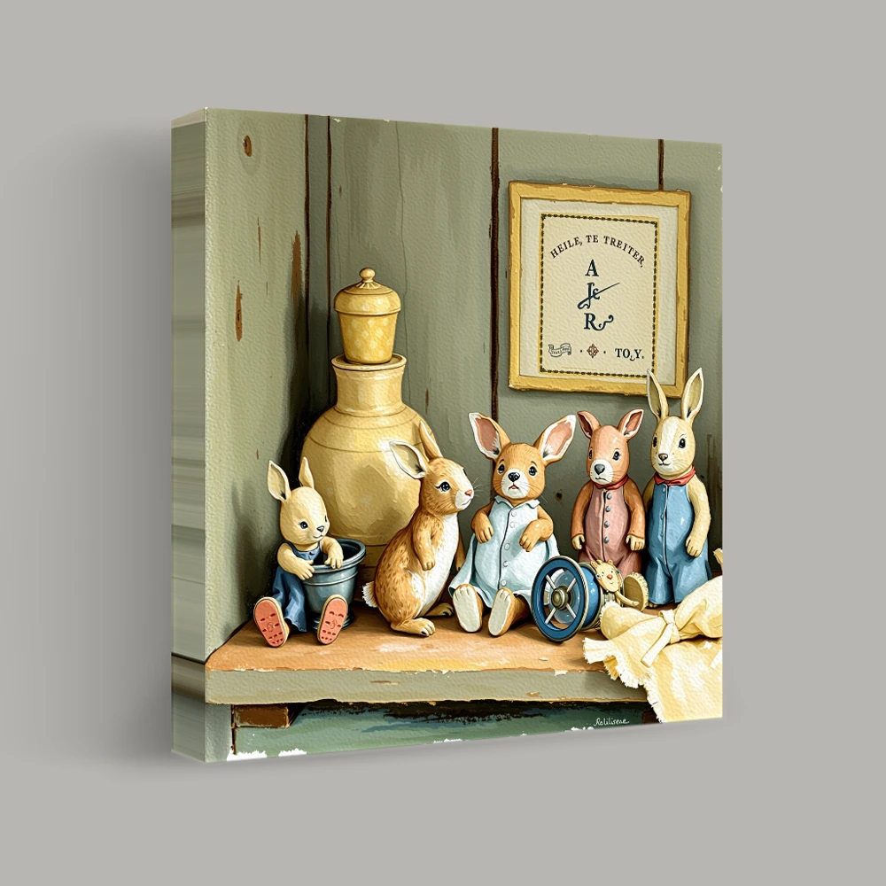 Collectibles on the Shelf — canvas